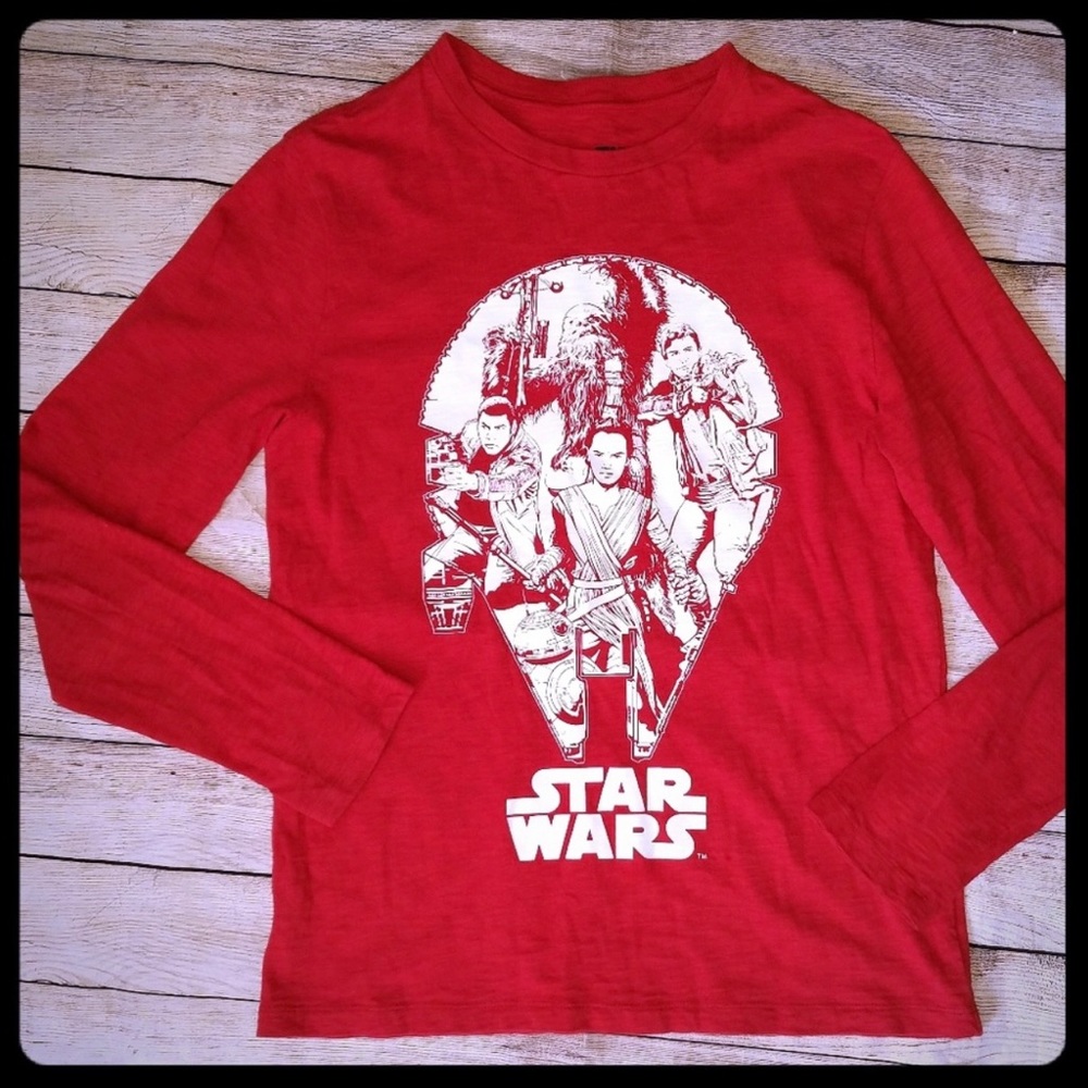EUC Gap Kids Star Wars Long Seeve Tee, Medium